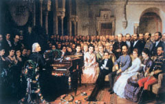 Liszt Ferenc jtkt lelkes kznsge csodlattal fogadta. A magyar fvrosban, Jubileumi koncertjn a kirlyi pr is megjelent